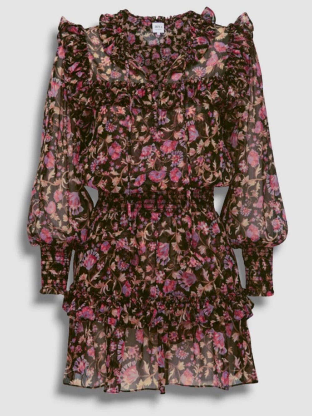 Misa Los Angeles fluttery mini Dress - Pink Floral